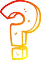 warm gradient line drawing of a cartoon question mark png