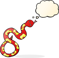 serpiente de dibujos animados con burbuja de pensamiento png