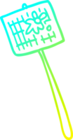 cold gradient line drawing of a cartoon fly swatter png