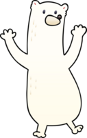 gradient shaded quirky cartoon polar bear png