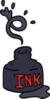 cartoon doodle spilled ink bottle png