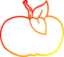 warm gradient line drawing of a cartoon juicy apple png