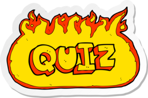 sticker of a quiz sign cartoon png