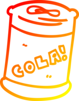 warm gradient line drawing of a cartoon fizzy drinks can png