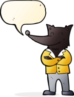 cartoon wolf in shirt with speech bubble png