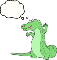hand drawn thought bubble cartoon crocodile png