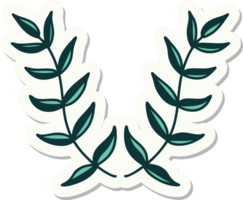 sticker of tattoo in traditional style of a laurel png