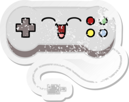 distressed sticker of a cute cartoon game controller png