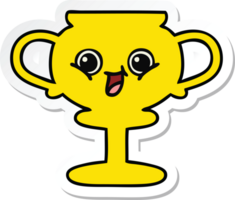 sticker of a cute cartoon trophy png