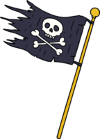 mano dibujado dibujos animados garabatear de un piratas bandera png