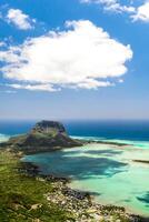 Bird's eye view of Mount Le Morne Brabant on the island of Mauritius photo