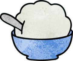 hand drawn quirky cartoon ice cream bowl png