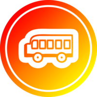 school- bus circulaire icoon met warm helling af hebben png