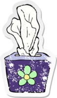 distressed sticker of a cartoon box of tissues png