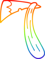 arco iris degradado línea dibujo de un dibujos animados sangriento hacha png