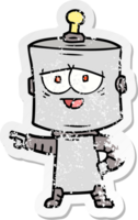 distressed sticker of a cartoon robot png