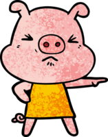 dessin animé cochon en colère png