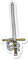 pegatina de una espada de dibujos animados png