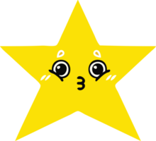 flat color retro cartoon of a gold star png