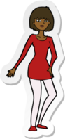 Aufkleber einer Cartoon-Frau im Kleid png