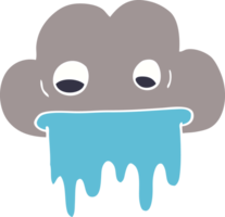 nuage de pluie doodle dessin animé png