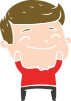 happy flat color style cartoon man png