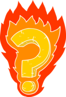 flat color style cartoon flaming question mark png