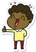 adesivo de um homem feliz de desenho animado png