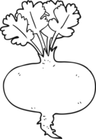 hand drawn black and white cartoon beetroot png