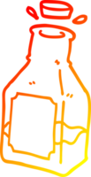 warm gradient line drawing of a cartoon drink in decanter png