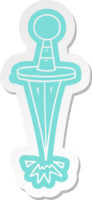 cartoon sticker of a small dagger png