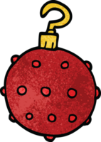cartoon doodle red bauble png