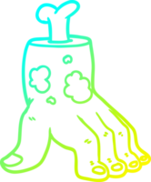 cold gradient line drawing of a spooky zombie hand cartoon png