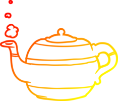 warm gradient line drawing of a tea pot png