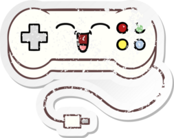 distressed sticker of a cute cartoon game controller png