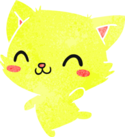 retro Karikatur Illustration von süß kawaii Katze png