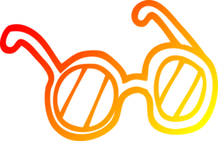 warm gradient line drawing of a cartoon spectacles png