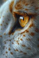 AI generated Close-up of a young lioness's face and eyes photo