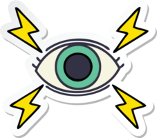 pegatina de un lindo ojo místico de dibujos animados png