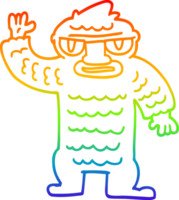 regenboog helling lijn tekening van een tekenfilm groot yeti png