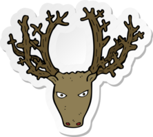 sticker of a cartoon stag head png