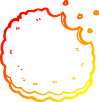 warm gradient line drawing of a cartoon biscuit png