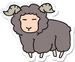 sticker of a quirky hand drawn cartoon ram png