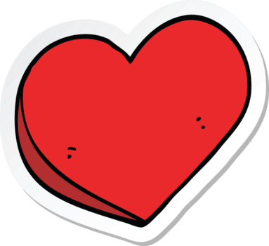 sticker of a cartoon love heart png