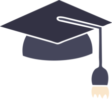 flat color retro cartoon of a graduation cap png