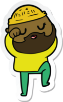 sticker of a cartoon man with beard png