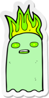 pegatina de un divertido fantasma de dibujos animados png