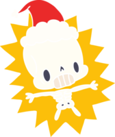 hand- getrokken Kerstmis tekenfilm van kawaii skelet png