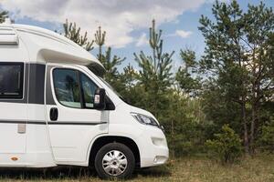 a vacation trip in a motorhome, a rest in a van photo