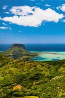 A bird's-eye view of Le Morne Brabant, a UNESCO world heritage site.View of the Sands Chamarel photo